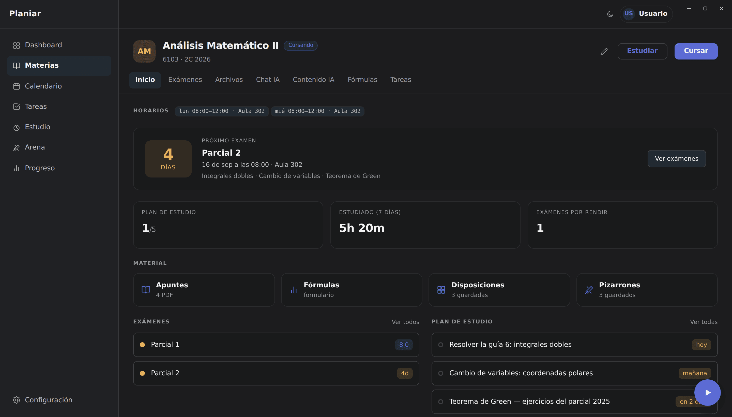 Cada materia con todo lo suyo
